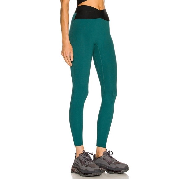 Le Ore Crossover Leggings High Waist Yoga Pants Athletic Green Size XS - Picture 3 of 13